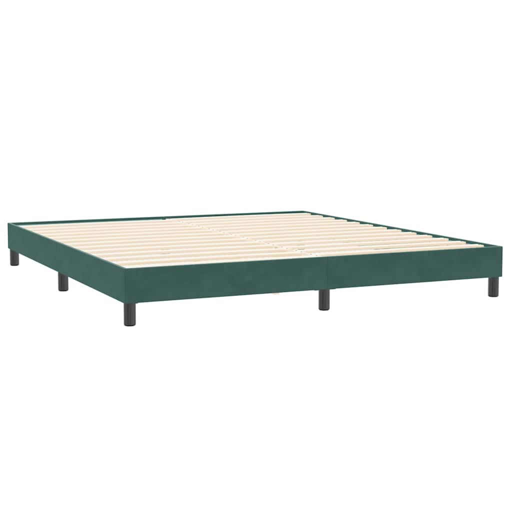 Cadre de lit sans matelas vert foncé 200x210 cm velours