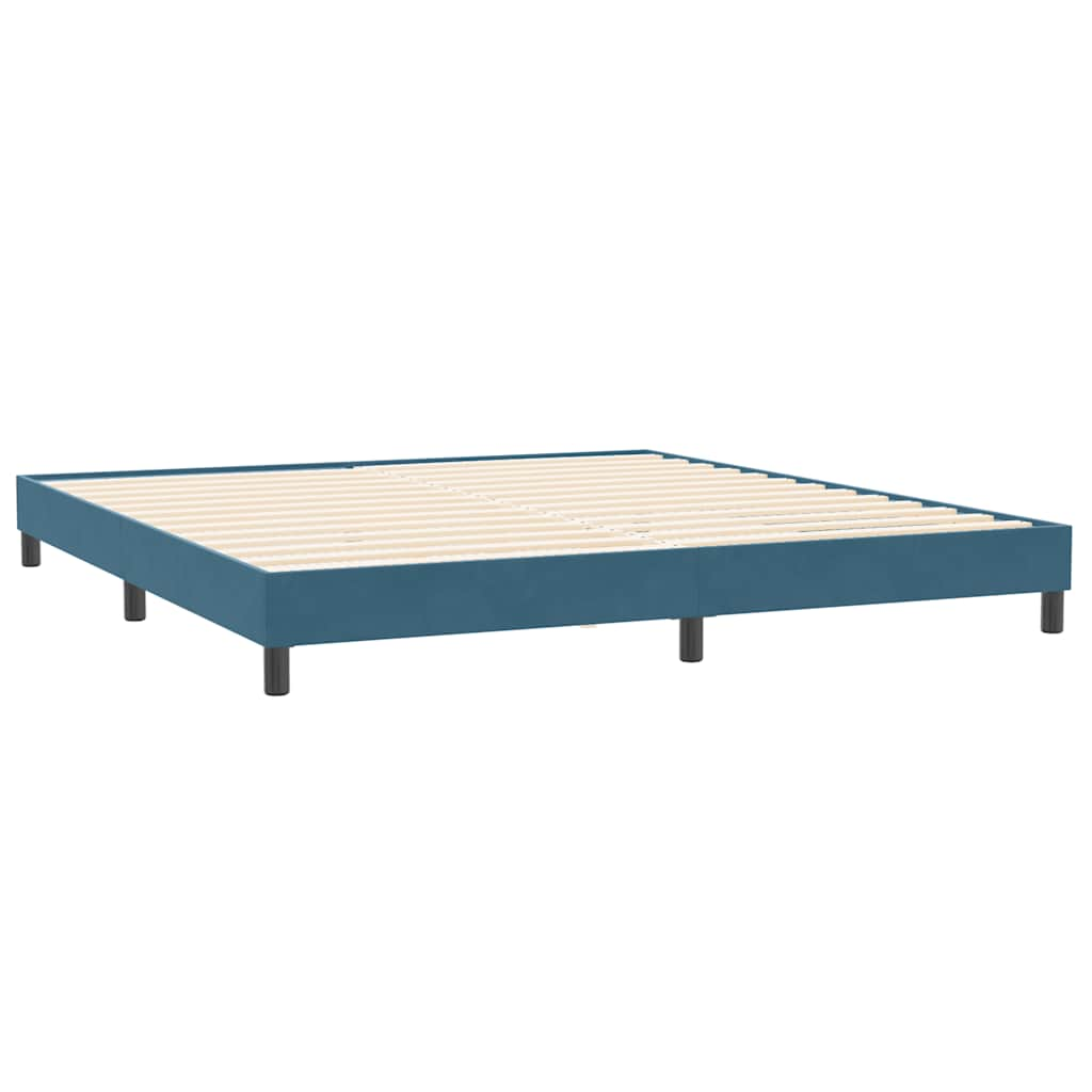 Bed frame without mattress dark blue 200x210 cm velvet