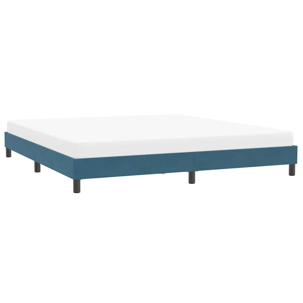 Bed frame without mattress dark blue 200x210 cm velvet