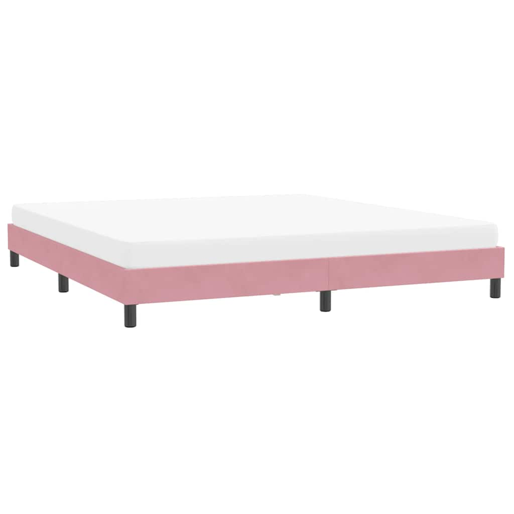 Cadre de lit sans matelas rose 200x210 cm velours