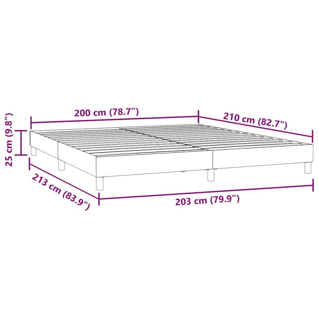 Cadre de lit sans matelas rose 200x210 cm velours