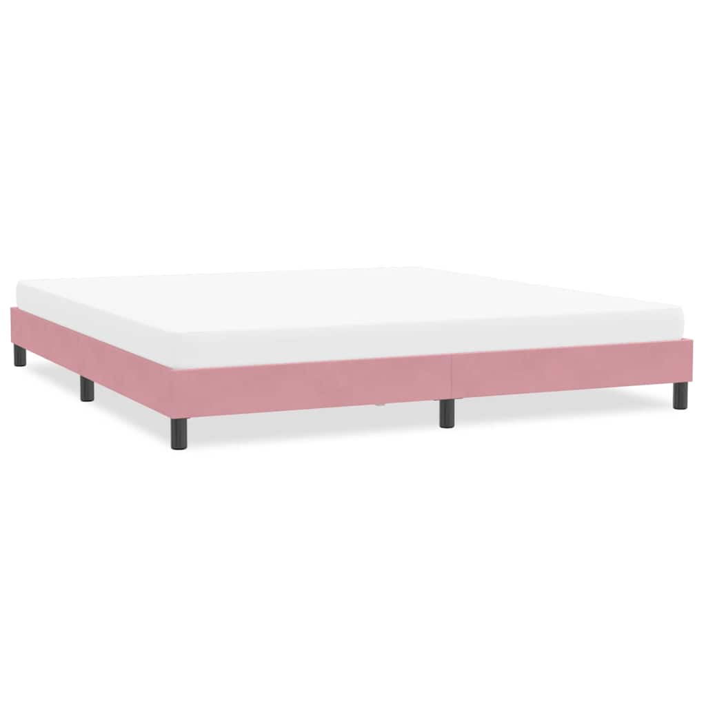 Cadre de lit sans matelas rose 200x210 cm velours