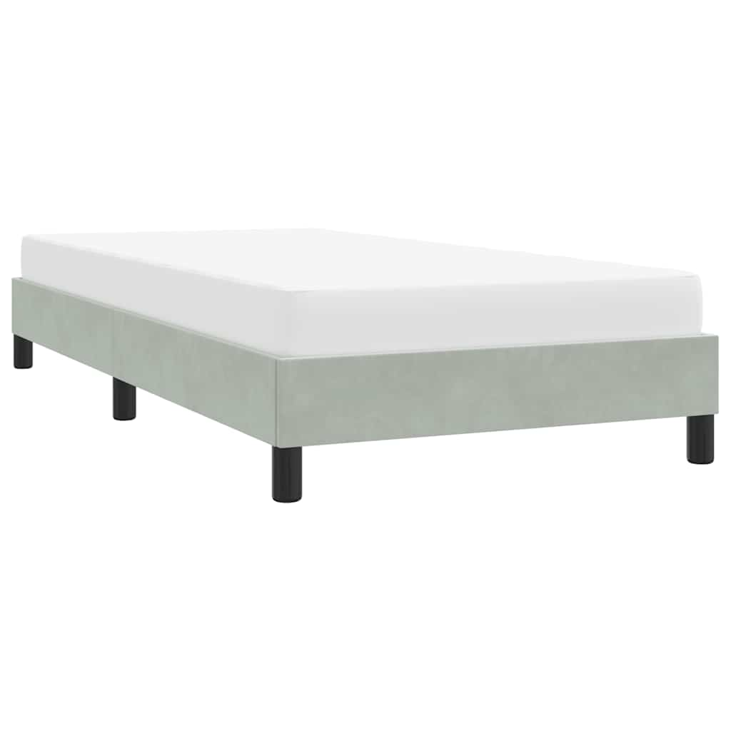 Cadre de lit sans matelas gris clair 80x220 cm velours