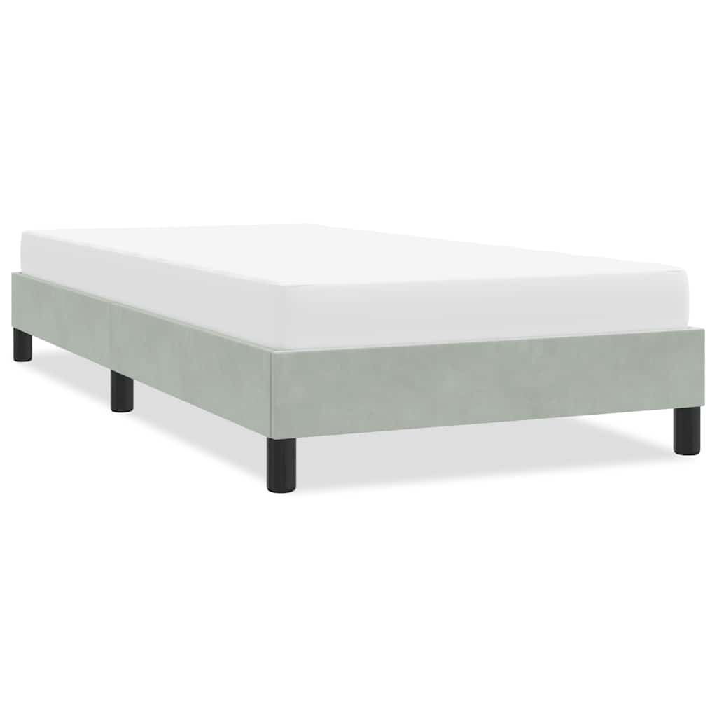 Cadre de lit sans matelas gris clair 80x220 cm velours