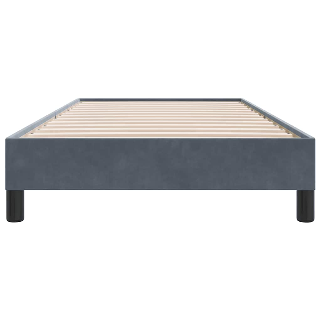 Cadre de lit sans matelas gris foncé 80x220 cm velours