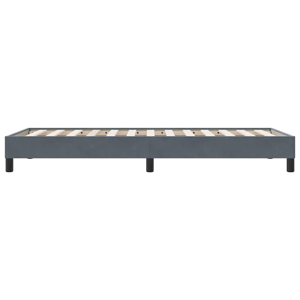 Cadre de lit sans matelas gris foncé 80x220 cm velours