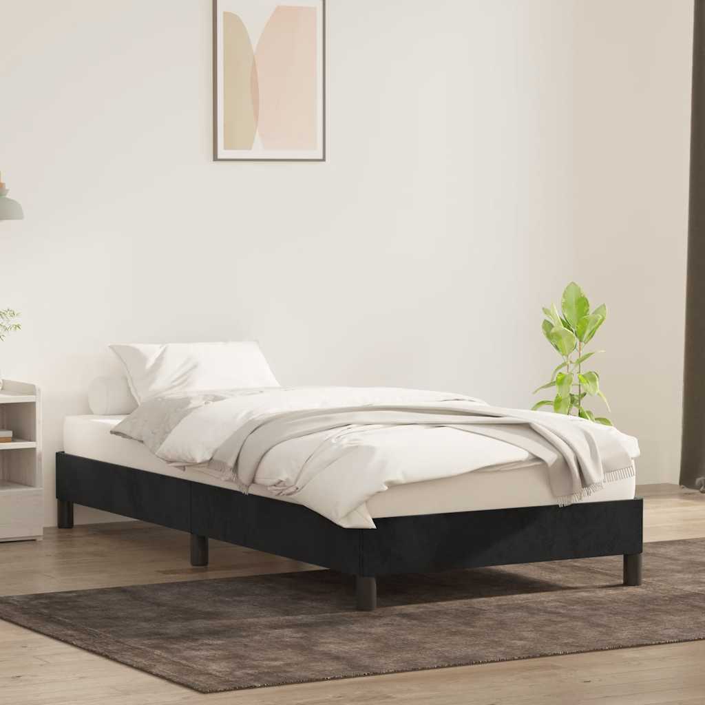 Cadre de lit sans matelas noir 80x220 cm velours