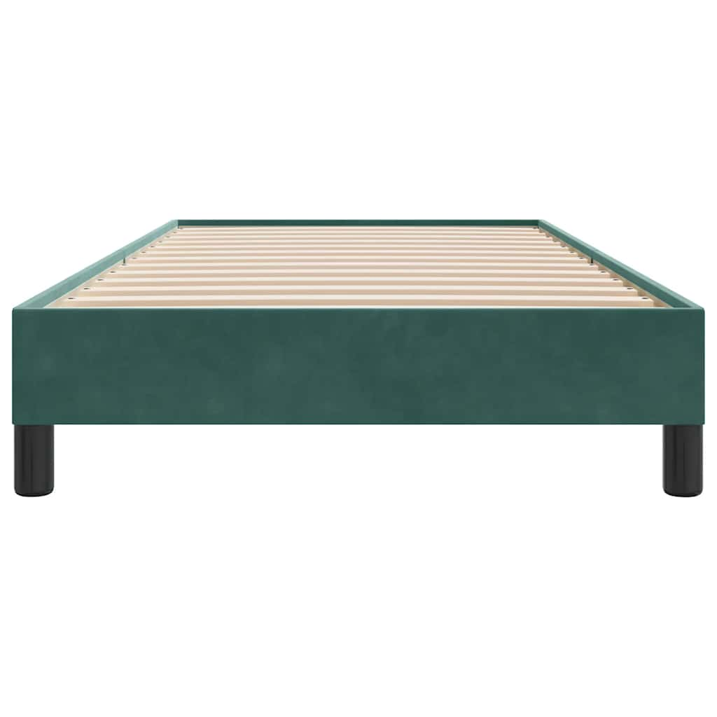 Cadre de lit sans matelas vert foncé 80x220 cm velours