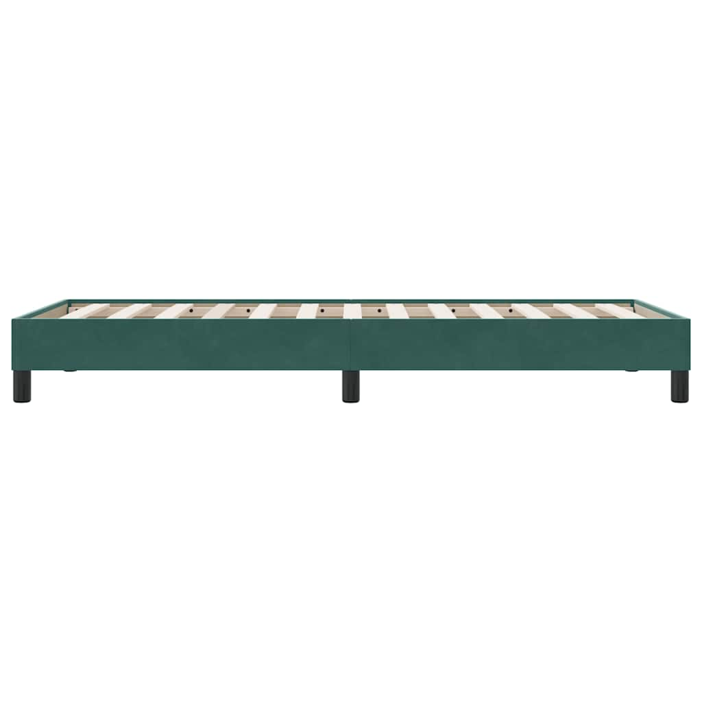 Cadre de lit sans matelas vert foncé 80x220 cm velours