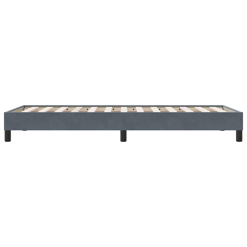 Cadre de lit sans matelas gris foncé 90x220 cm velours