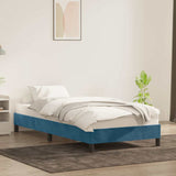 Cadre de lit sans matelas bleu foncé 90x220 cm velours