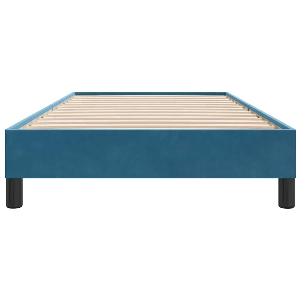 Cadre de lit sans matelas bleu foncé 90x220 cm velours