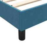 Cadre de lit sans matelas bleu foncé 90x220 cm velours