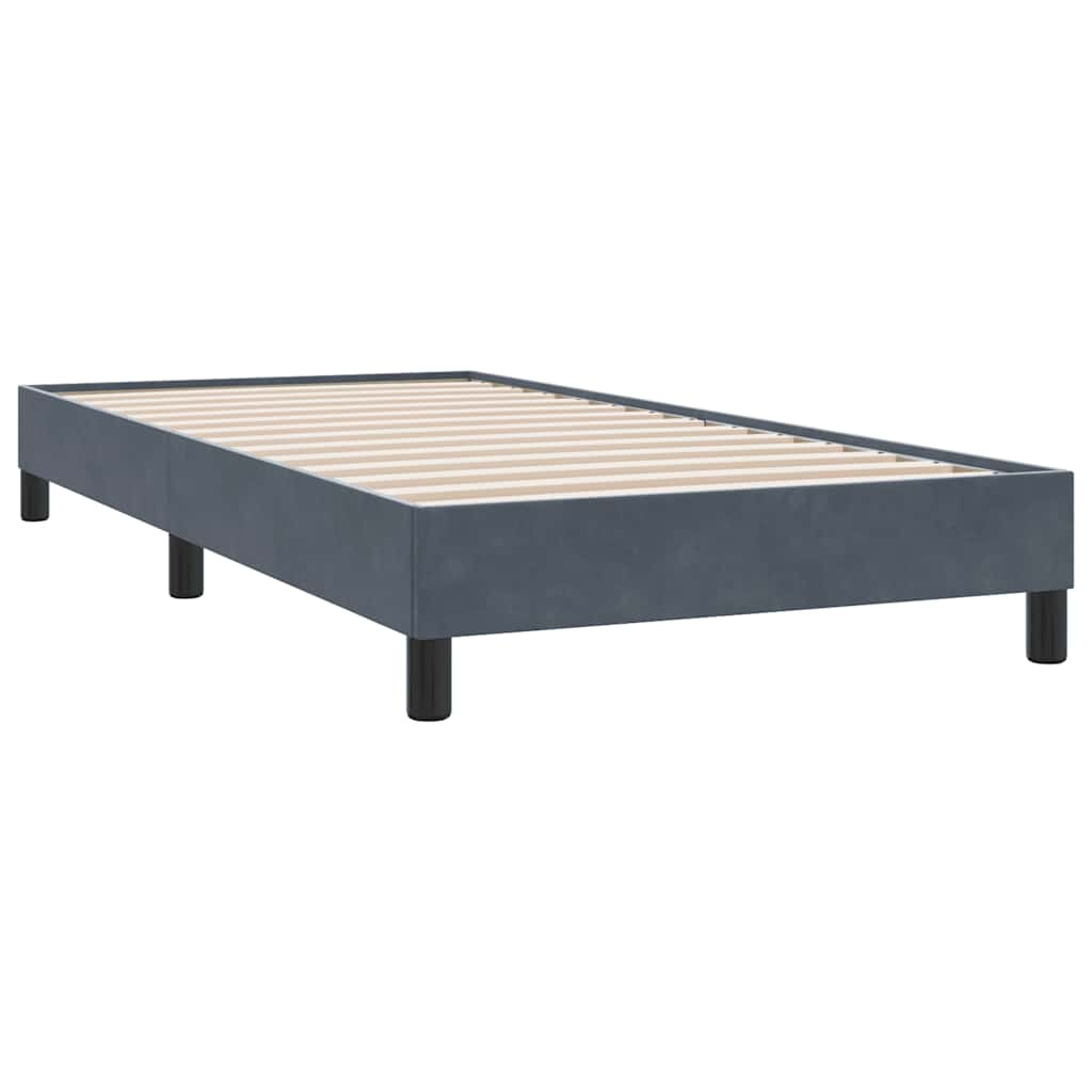 Cadre de lit sans matelas gris foncé 100x220 cm velours