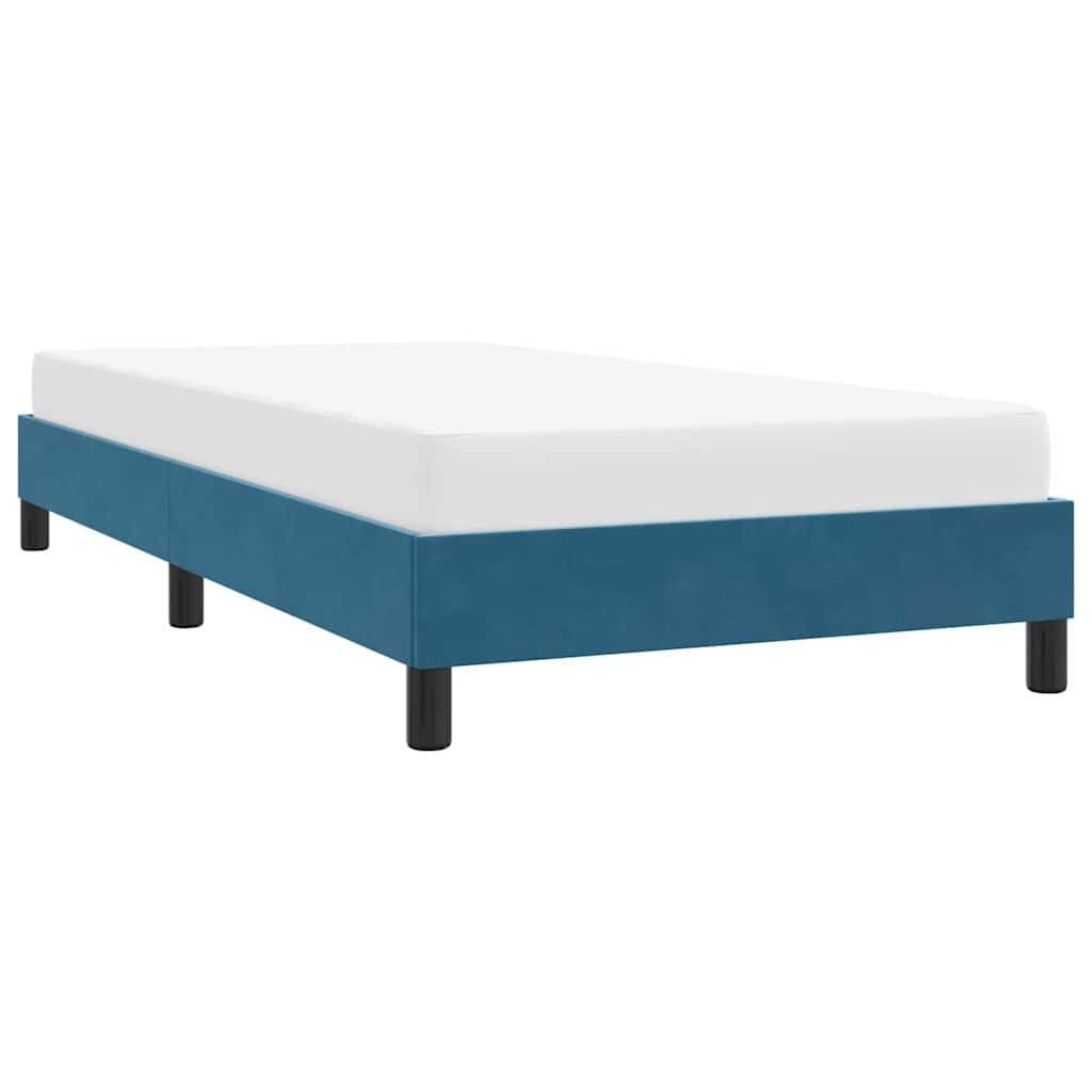 Bed frame without mattress dark blue 100x220 cm velvet