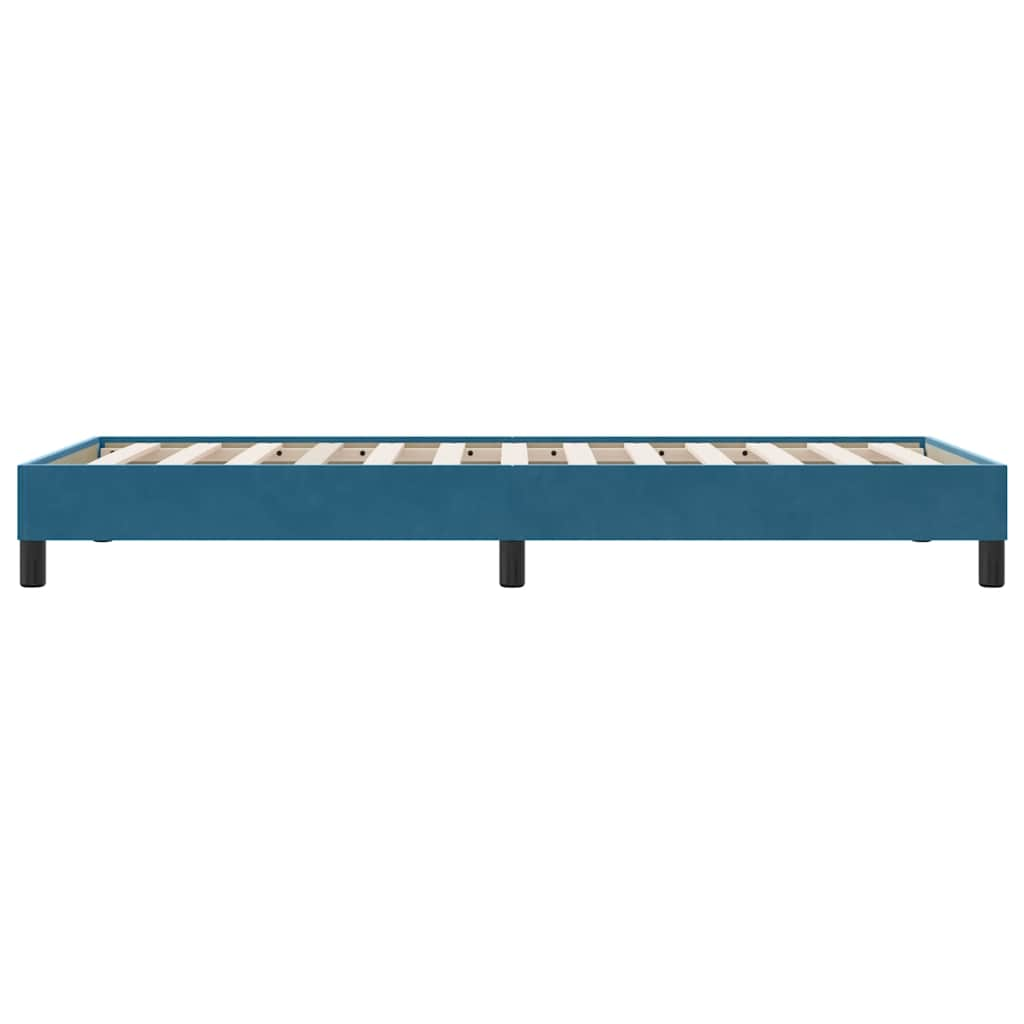 Bed frame without mattress dark blue 100x220 cm velvet