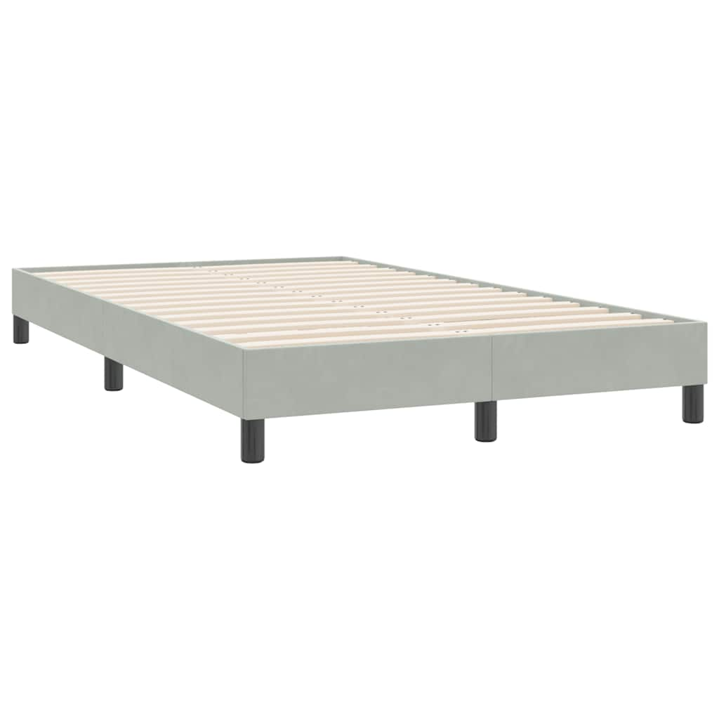 Cadre de lit sans matelas gris clair 120x220 cm velours