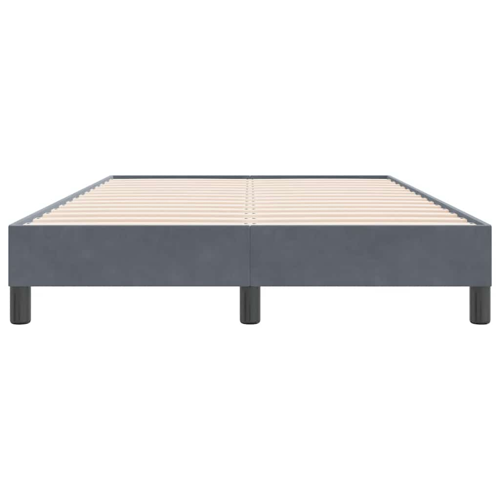 Cadre de lit sans matelas gris foncé 120x220 cm velours