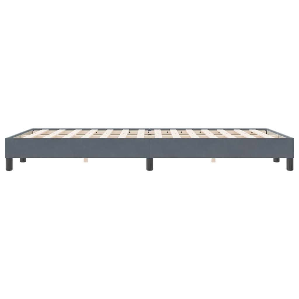 Cadre de lit sans matelas gris foncé 120x220 cm velours