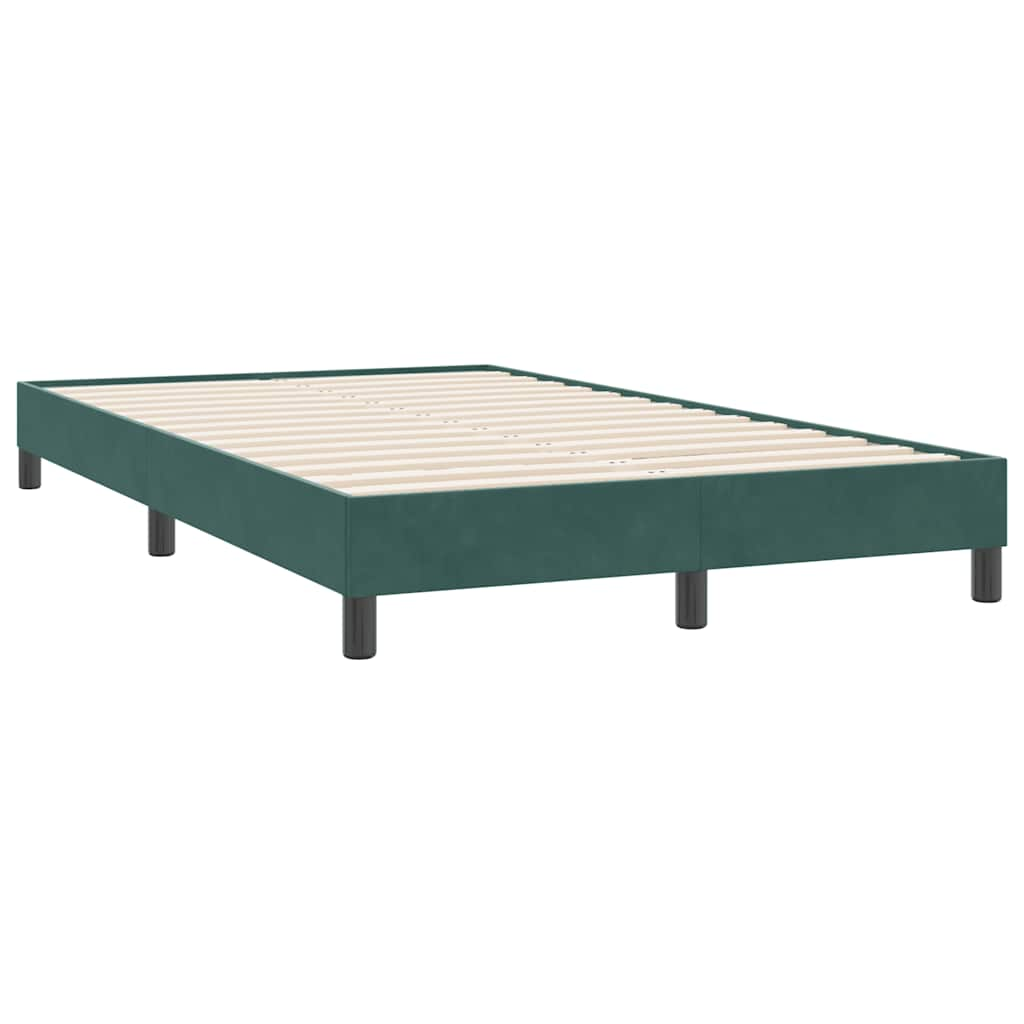 Cadre de lit sans matelas vert foncé 120x220 cm velours