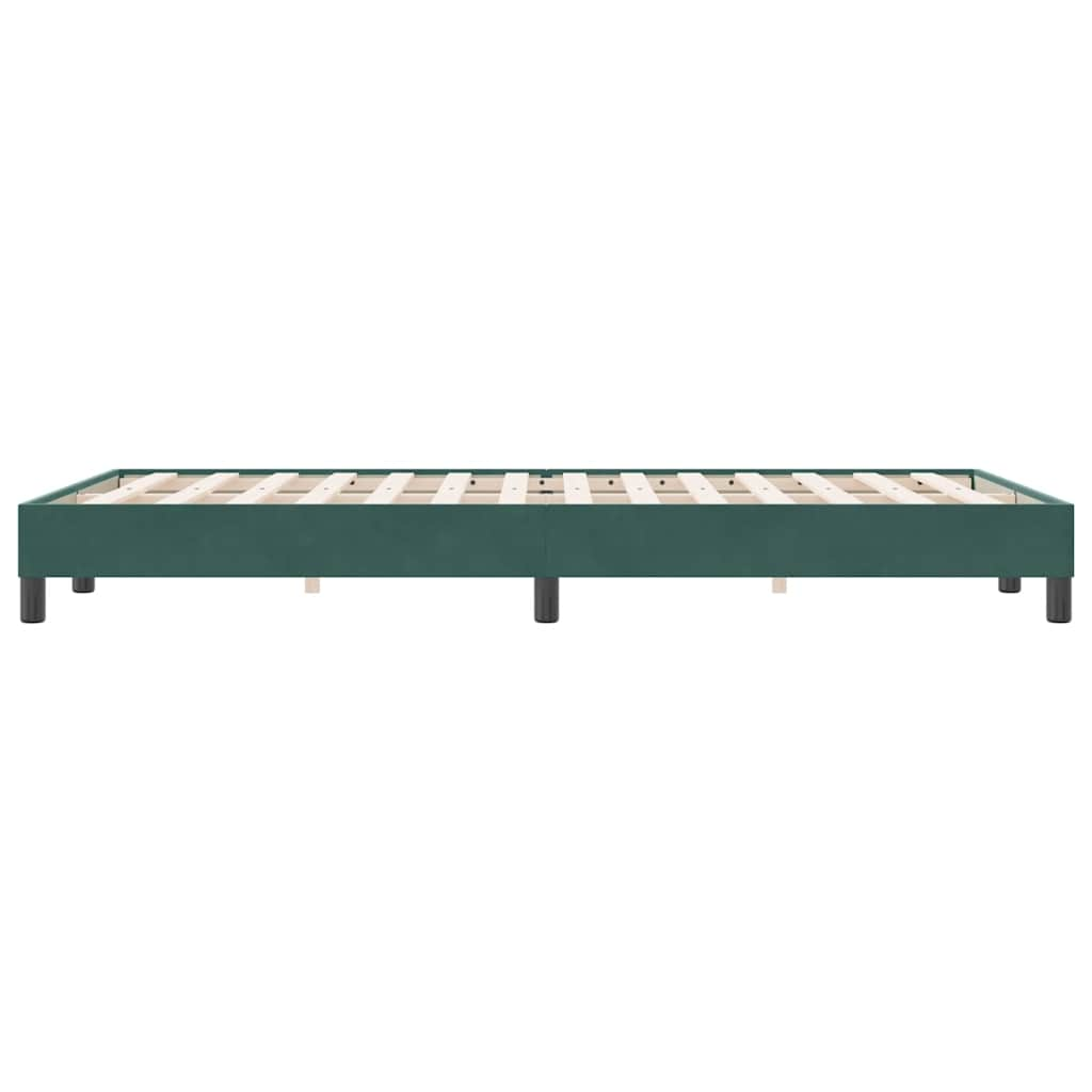 Cadre de lit sans matelas vert foncé 120x220 cm velours