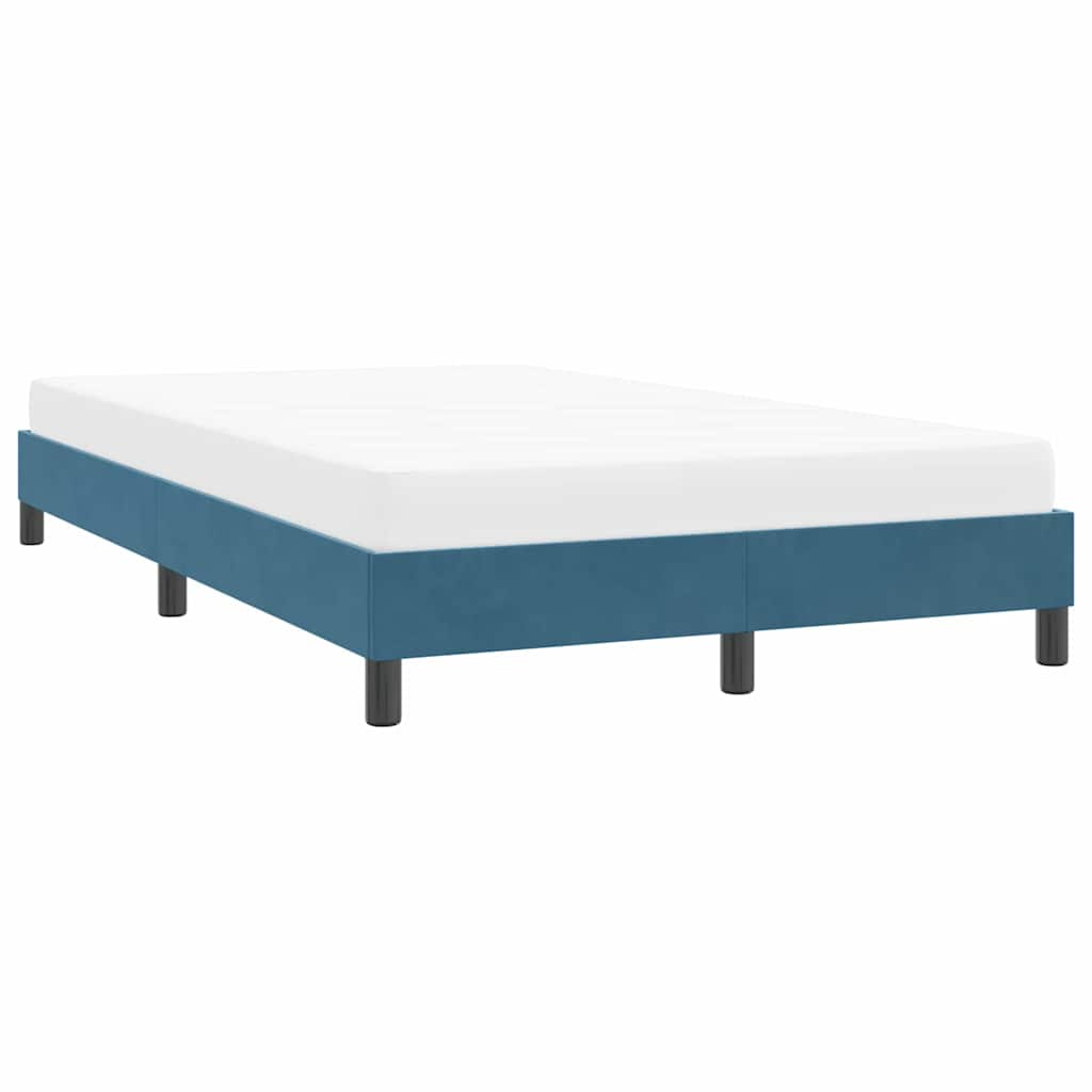 Bed frame without mattress dark blue 120x220 cm velvet