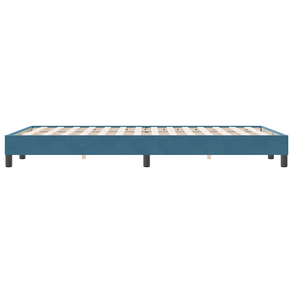 Bed frame without mattress dark blue 120x220 cm velvet