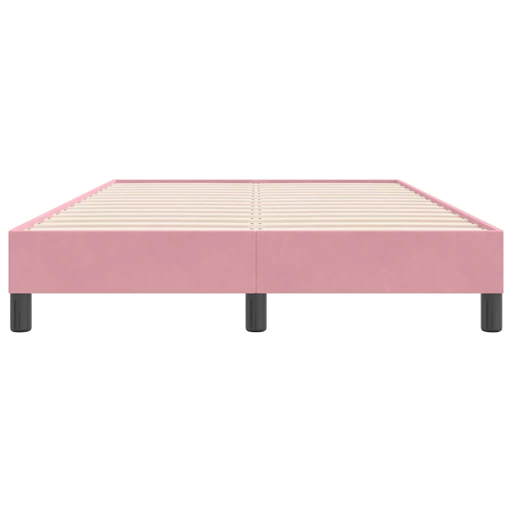 Cadre de lit sans matelas rose 120x220 cm velours