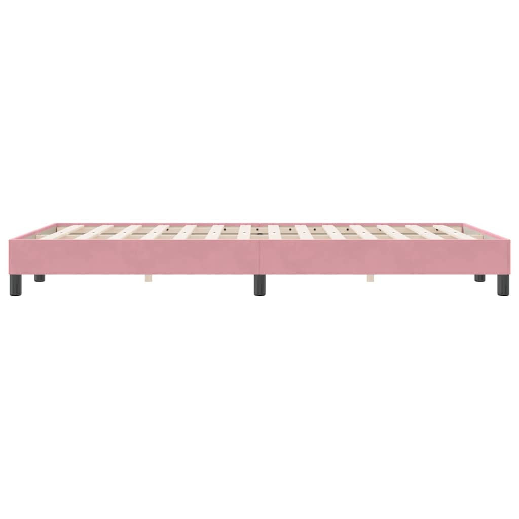 Cadre de lit sans matelas rose 120x220 cm velours