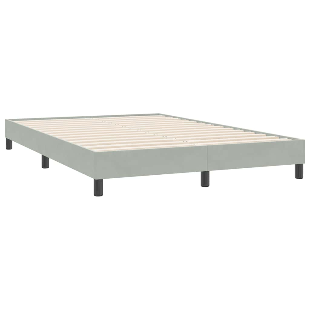 Cadre de lit sans matelas gris clair 140x220 cm velours