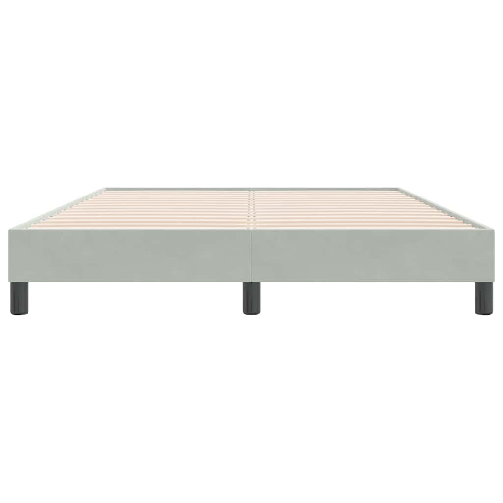 Cadre de lit sans matelas gris clair 140x220 cm velours