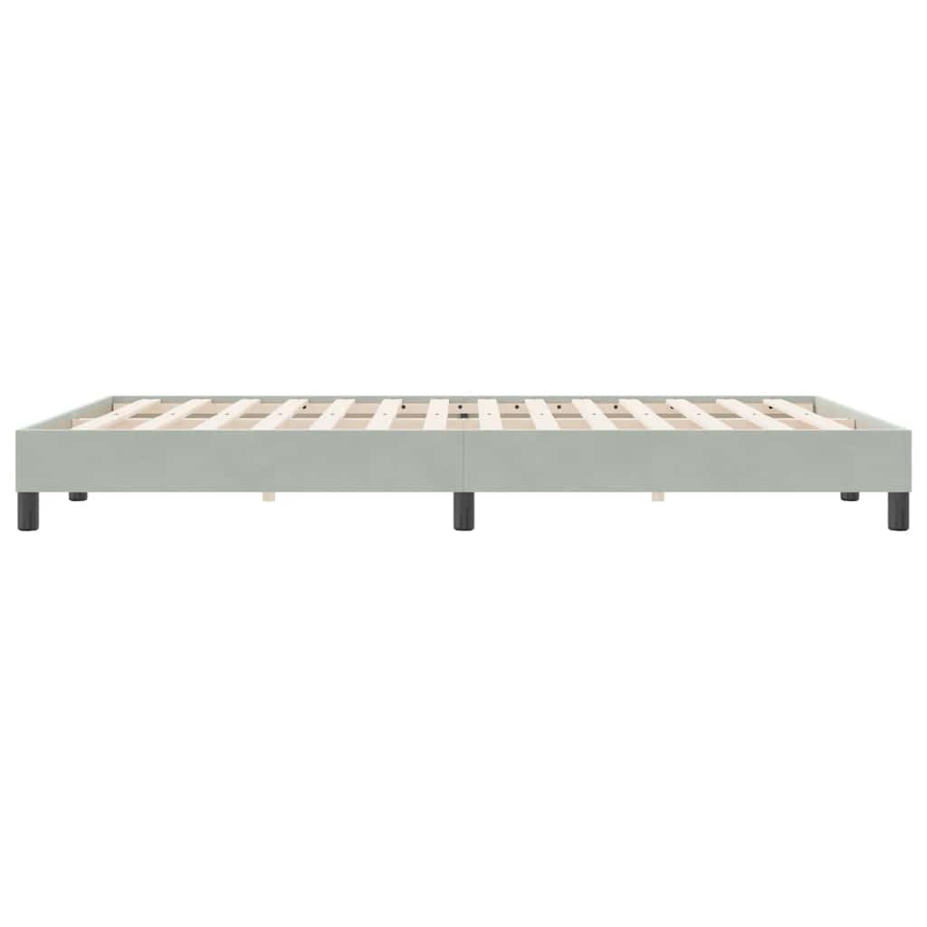 Cadre de lit sans matelas gris clair 140x220 cm velours