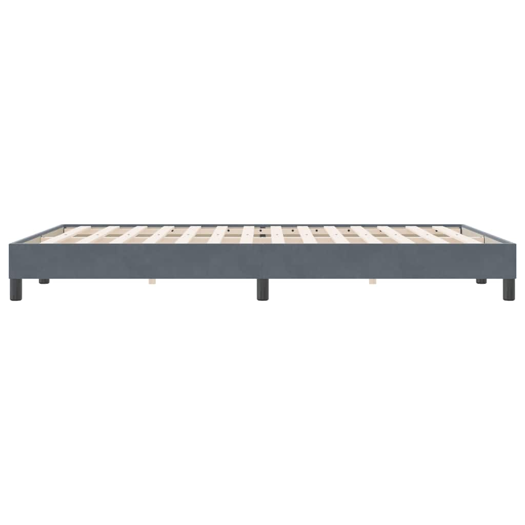 Cadre de lit sans matelas gris foncé 140x220 cm velours