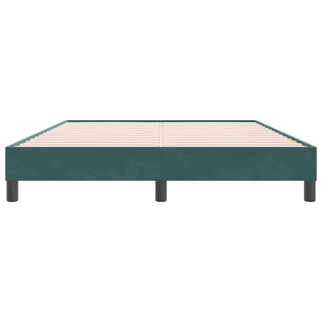 Bed frame without mattress dark green 140x220 cm velvet