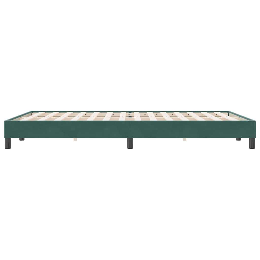 Bed frame without mattress dark green 140x220 cm velvet