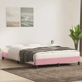 Cadre de lit sans matelas rose 140x220 cm velours