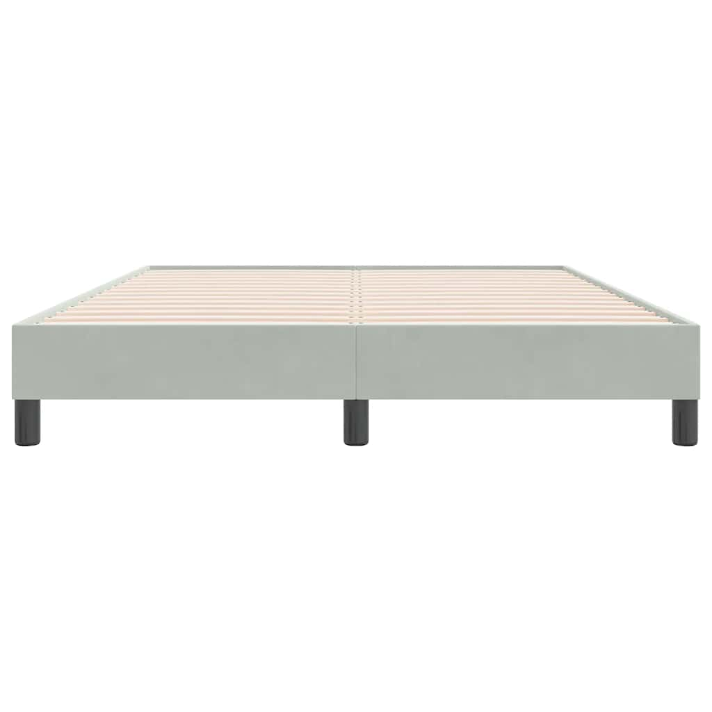 Cadre de lit sans matelas gris clair 160x220 cm velours