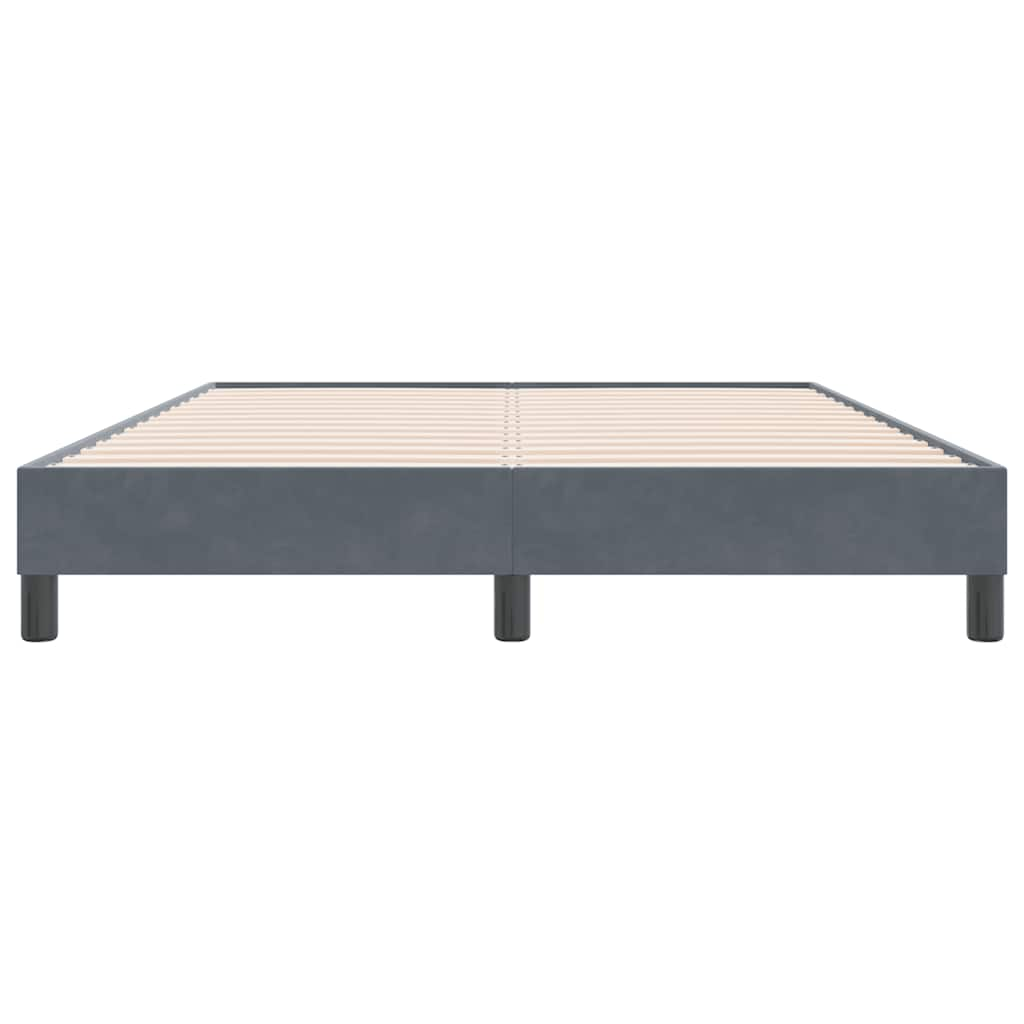 Cadre de lit sans matelas gris foncé 160x220 cm velours