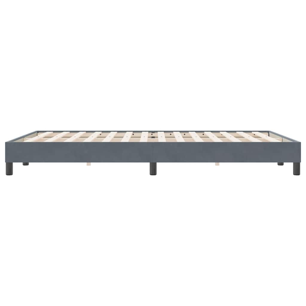 Cadre de lit sans matelas gris foncé 160x220 cm velours