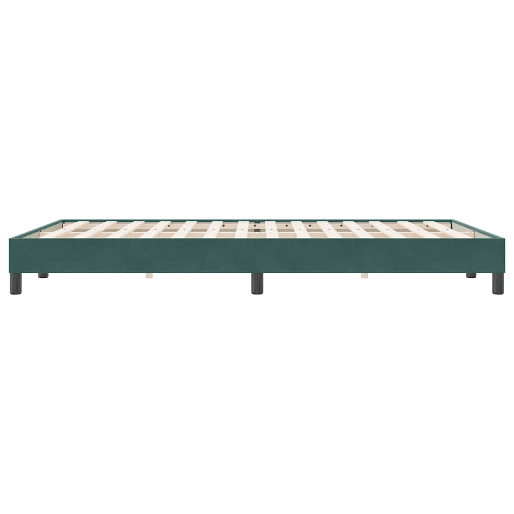 Bed frame without mattress dark green 160x220 cm velvet