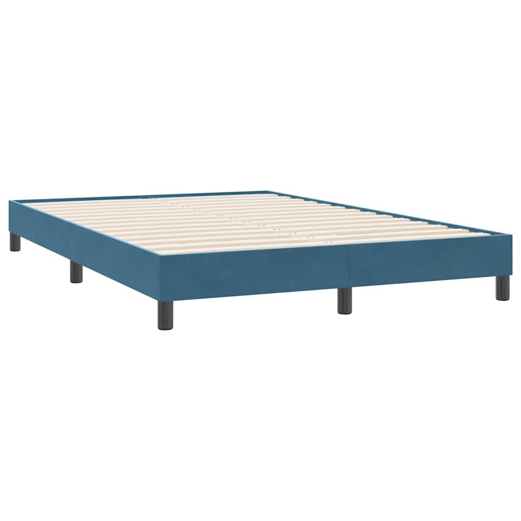 Cadre de lit sans matelas bleu foncé 160x220 cm velours