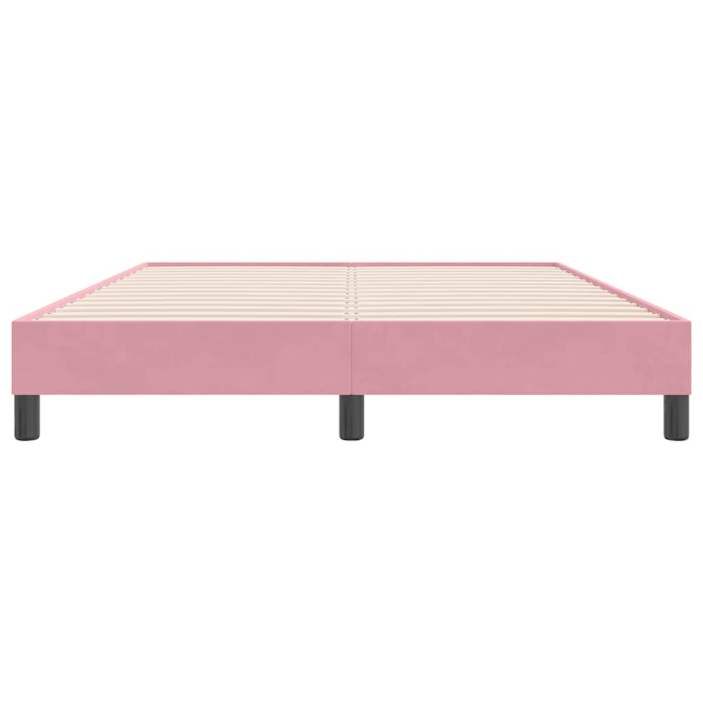 Cadre de lit sans matelas rose 160x220 cm velours