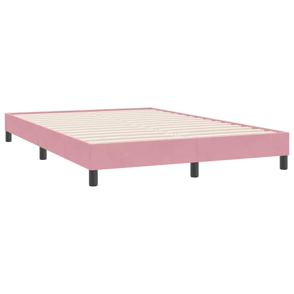 Cadre de lit sans matelas rose 160x220 cm velours