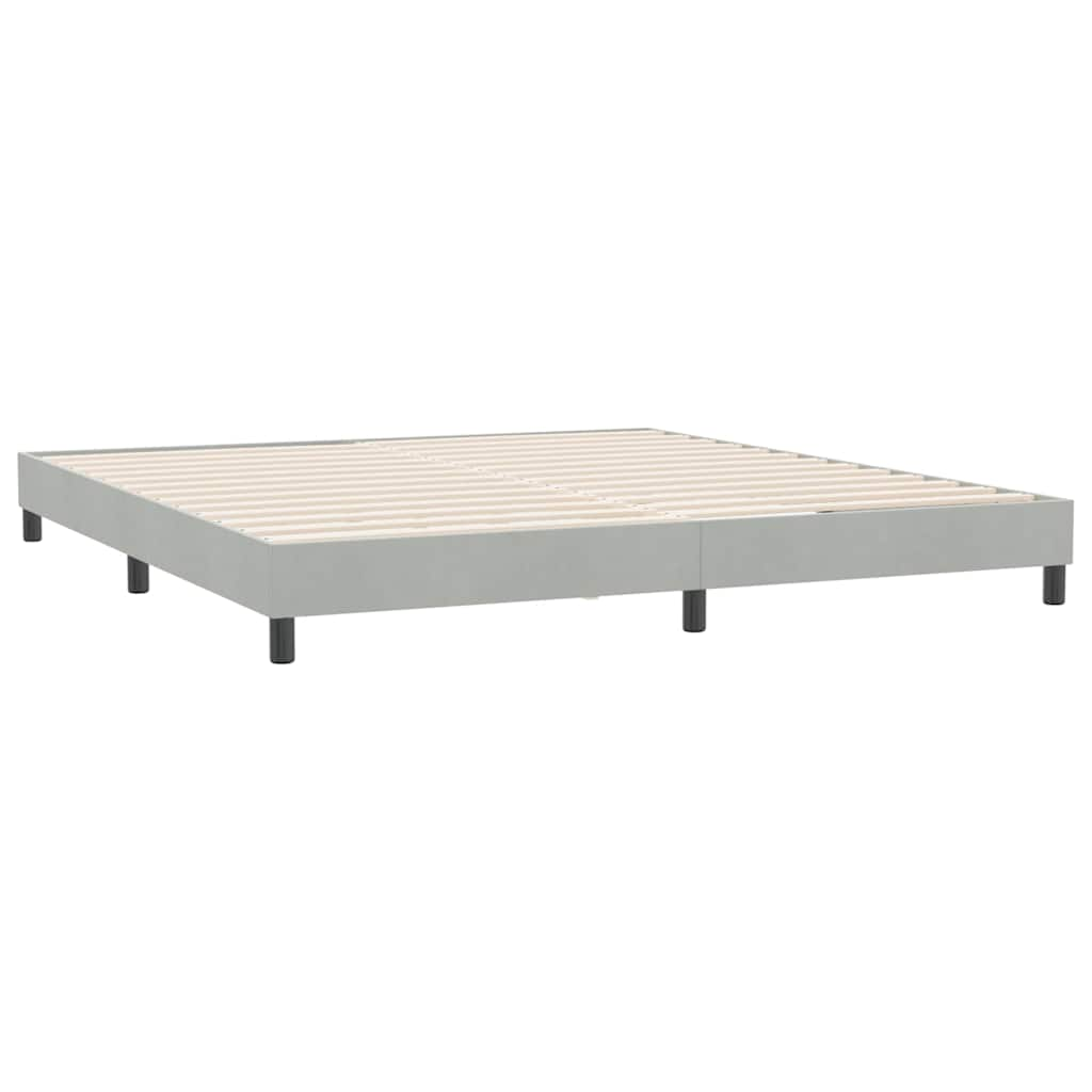 Cadre de lit sans matelas gris clair 180x220 cm velours