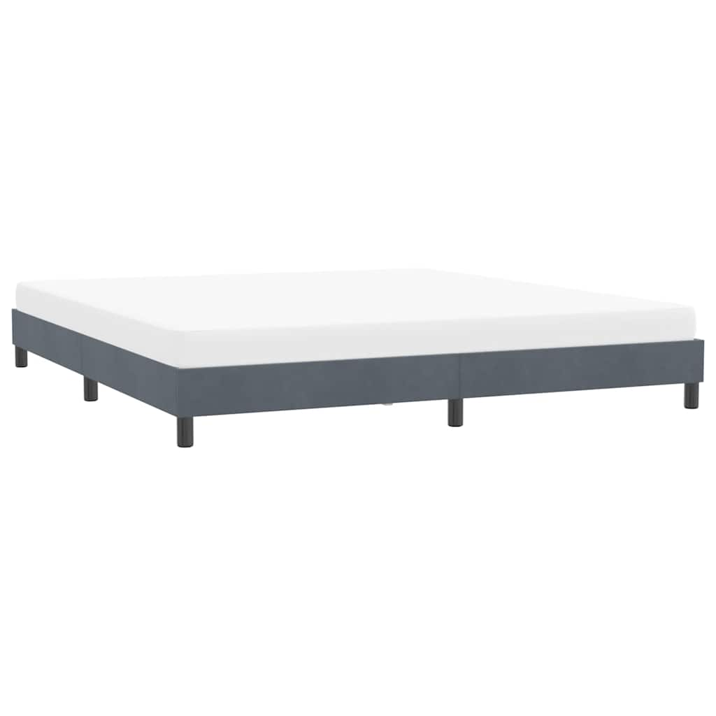 Cadre de lit sans matelas gris foncé 180x220 cm velours