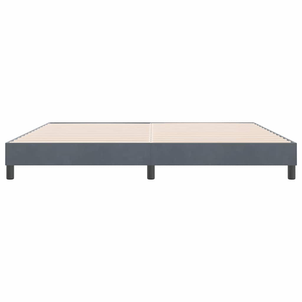 Cadre de lit sans matelas gris foncé 180x220 cm velours