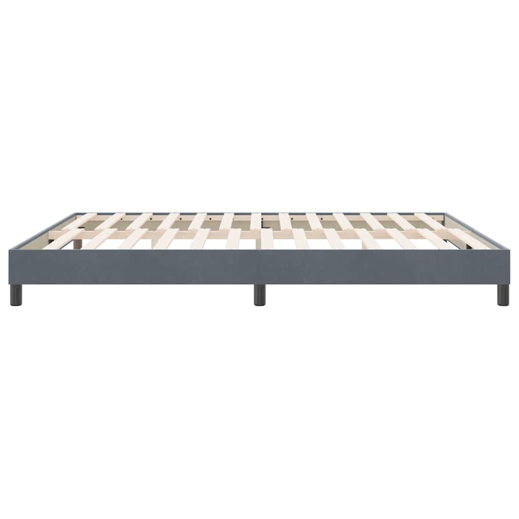 Cadre de lit sans matelas gris foncé 180x220 cm velours