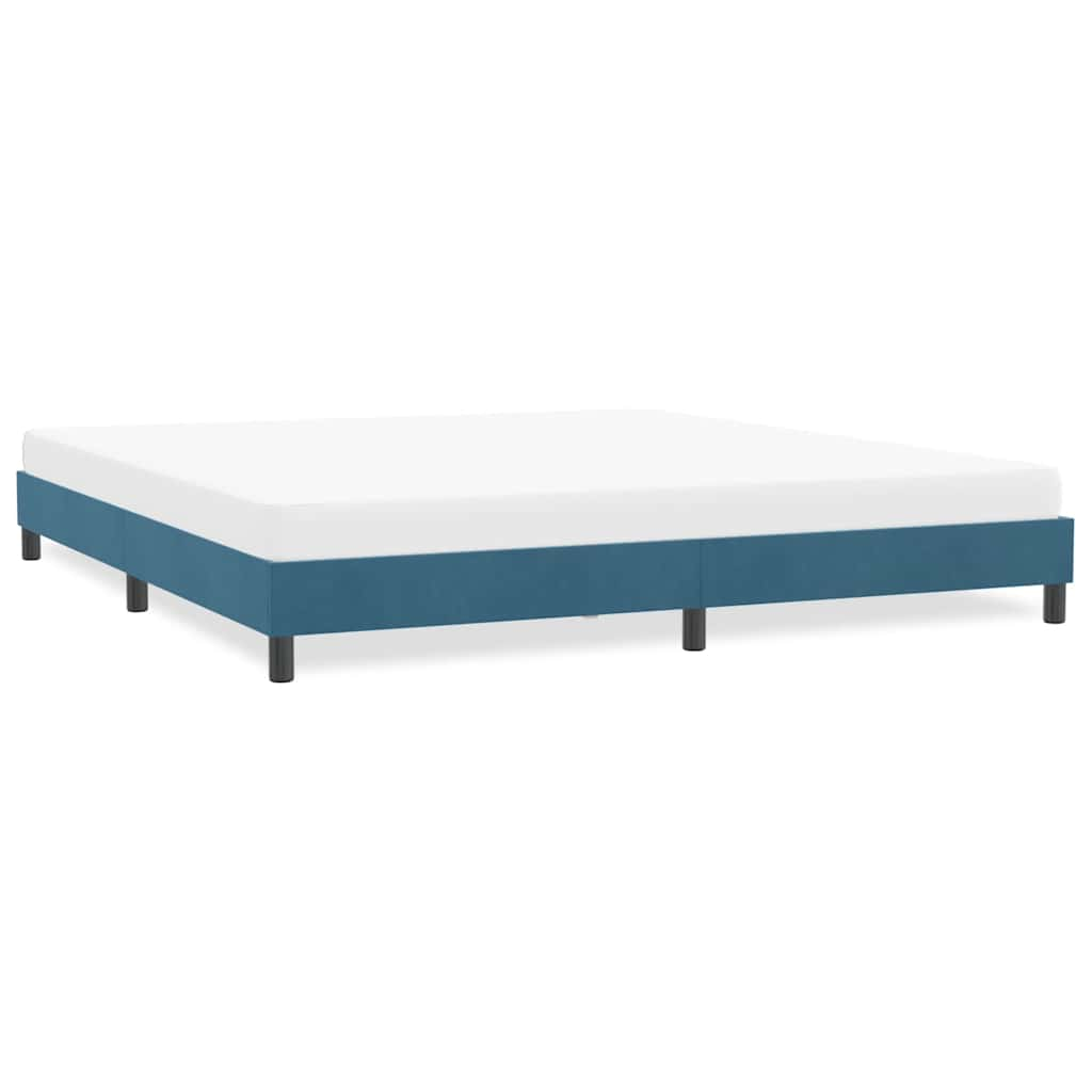 Bed frame without mattress dark blue 180x220 cm velvet