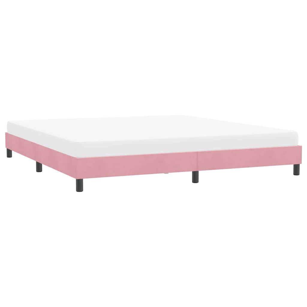 Cadre de lit sans matelas rose 180x220 cm velours