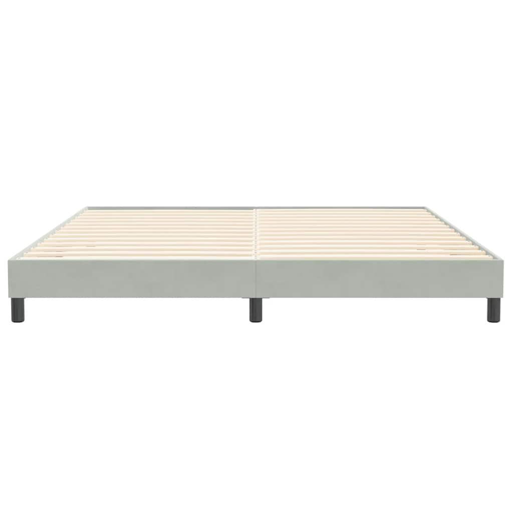 Cadre de lit sans matelas gris clair 200x220 cm velours